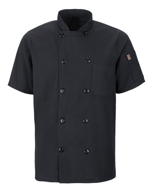 Chef Designs Mimix™ Short Sleeve Chef Coat with OilBlok 046X Custom Embroidered Business Logo