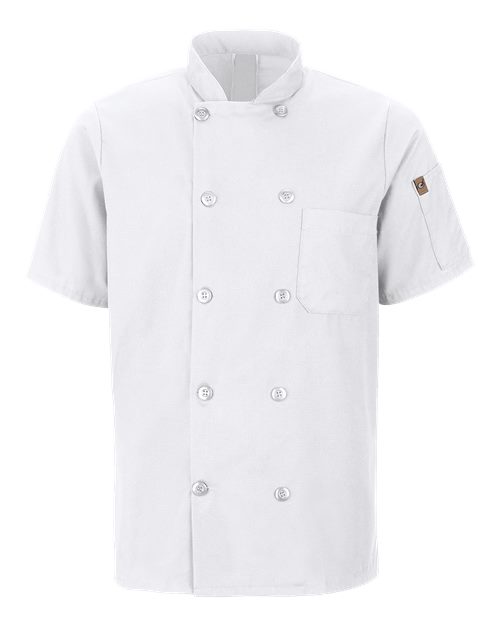 Chef Designs Mimix™ Short Sleeve Chef Coat with OilBlok 046X Custom Embroidered Business Logo