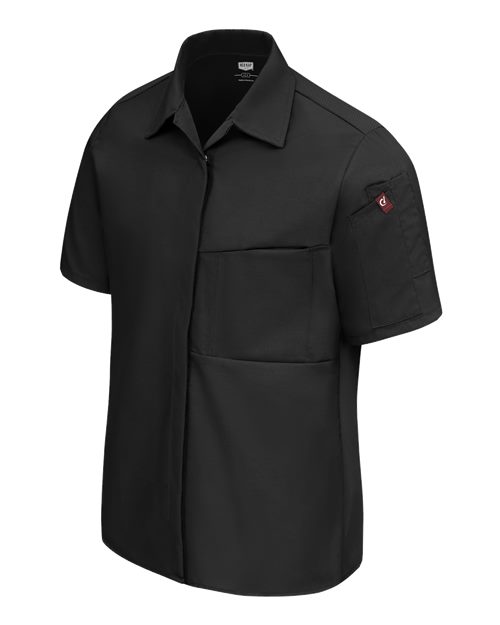 Chef Designs Women's Poplin Airflow Cook Shirt with OilBlok 501W Custom Embroidered Business Logo