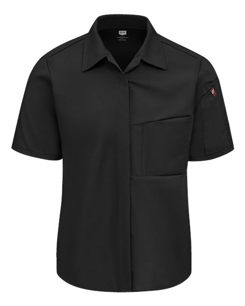 Chef Designs Women's Poplin Airflow Cook Shirt with OilBlok 501W Custom Embroidered Business Logo