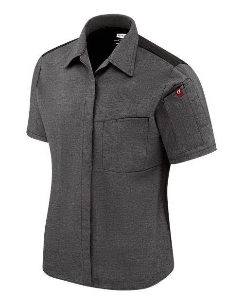 Chef Designs Women's Poplin Airflow Cook Shirt with OilBlok 501W Custom Embroidered Business Logo