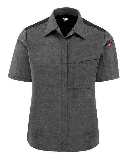 Chef Designs Women's Poplin Airflow Cook Shirt with OilBlok 501W Custom Embroidered Business Logo