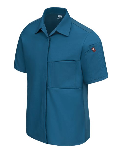 Chef Designs Women's Poplin Airflow Cook Shirt with OilBlok 501W Custom Embroidered Business Logo