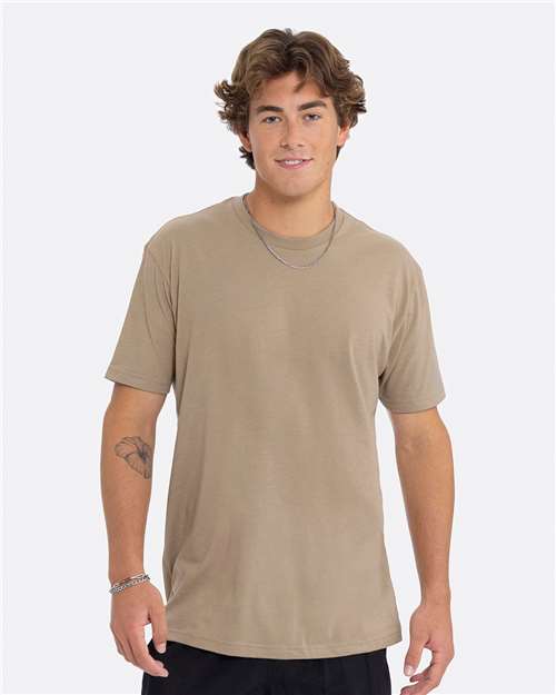 Custom Embroidered Next Level Cotton T-Shirt 3600 Tan