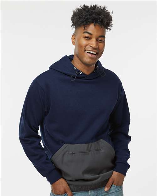 Custom Embroidered MV Sport Mixed Media Hooded Sweatshirt 23112