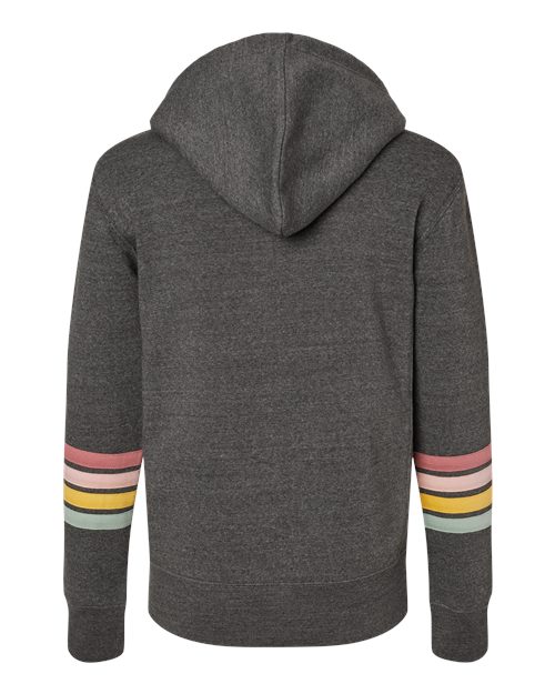 MV Sport Women's Striped Sleeves Full-Zip Hooded Sweatshirt W22732