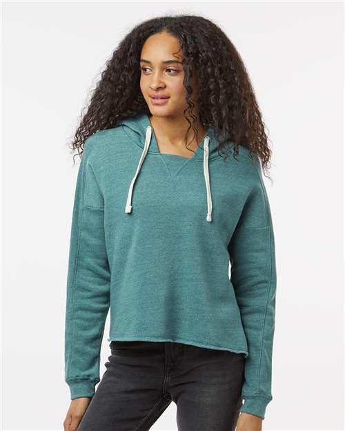 Custom Embroidered MV Sport Women's Angel Fleece Crop Hooded Sweatshirt W23101
