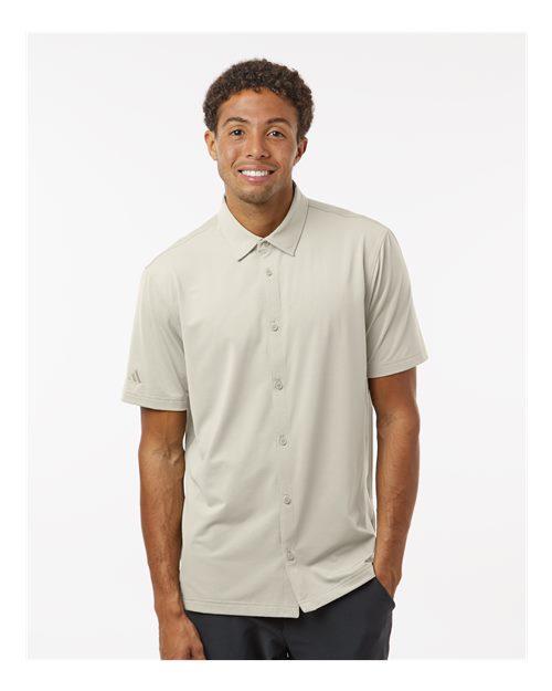 Custom Embroidered Adidas Button Down Short Sleeve Shirt A595