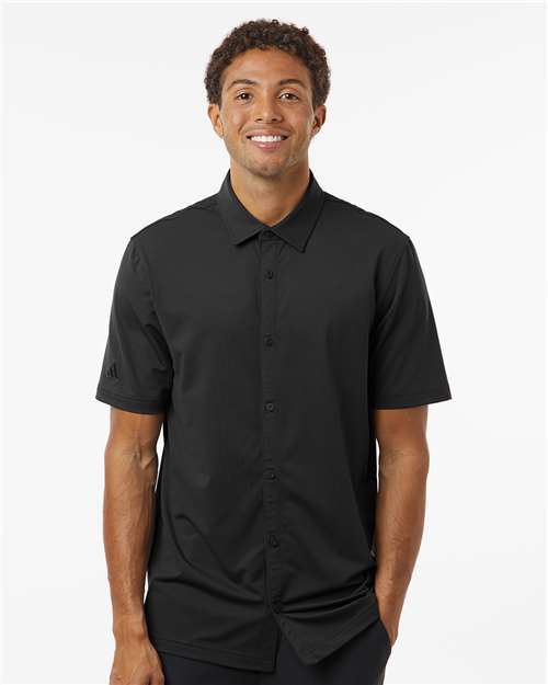 Custom Embroidered Adidas Button Down Short Sleeve Shirt A595