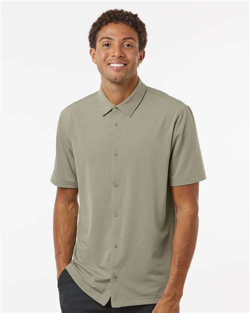 Custom Embroidered Adidas Button Down Short Sleeve Shirt A595