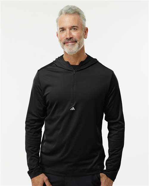 Custom Embroidered Adidas Lightweight Performance Quarter-Zip Hooded Pullover A596