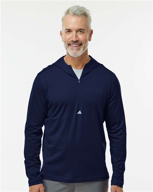 Custom Embroidered Adidas Lightweight Performance Quarter-Zip Hooded Pullover A596