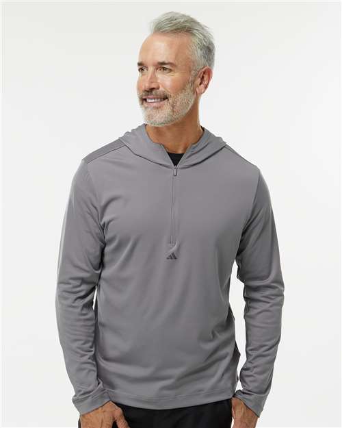Custom Embroidered Adidas Lightweight Performance Quarter-Zip Hooded Pullover A596