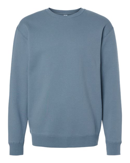 Independent Trading Co. Heavyweight Crewneck Sweatshirt IND3000 Storm Blue Custom Embroidered Business Logo