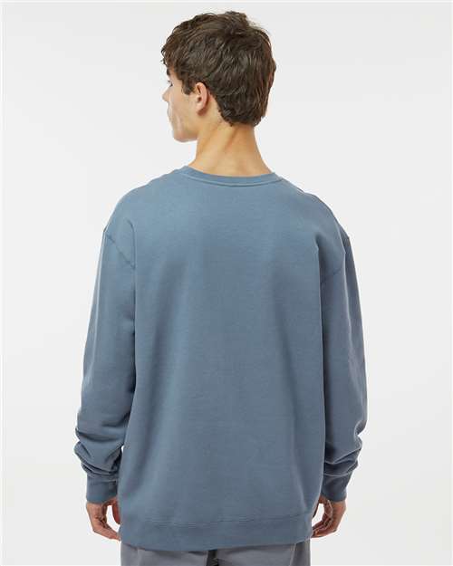 Independent Trading Co. Heavyweight Crewneck Sweatshirt IND3000 Storm Blue Custom Embroidered Business Logo