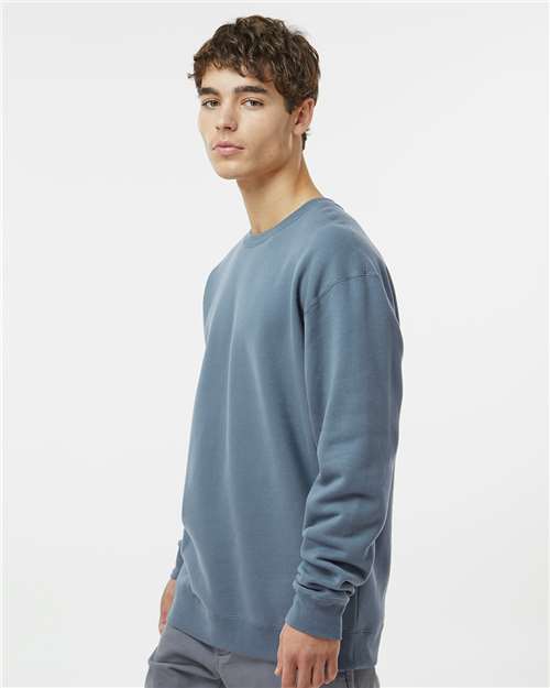 Independent Trading Co. Heavyweight Crewneck Sweatshirt IND3000 Storm Blue Custom Embroidered Business Logo
