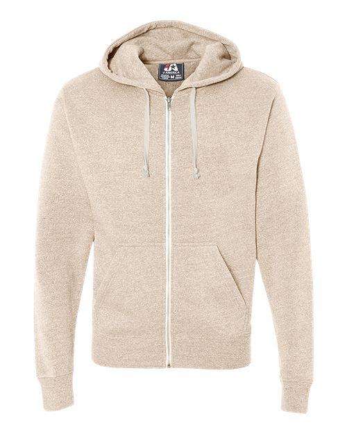 J. America Triblend Full-Zip Hooded Sweatshirt 8872