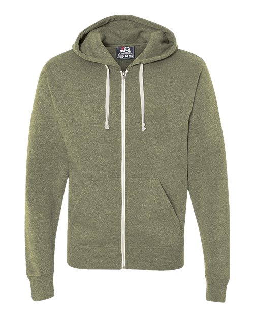 J. America Triblend Full-Zip Hooded Sweatshirt 8872