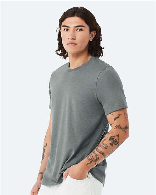 BELLA + CANVAS CVC Jersey Tee 3001CVC Heather Blue Storm