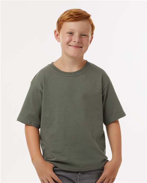 Custom Embroidered M&O Youth Gold Soft Touch T-Shirt 4850 Military Green