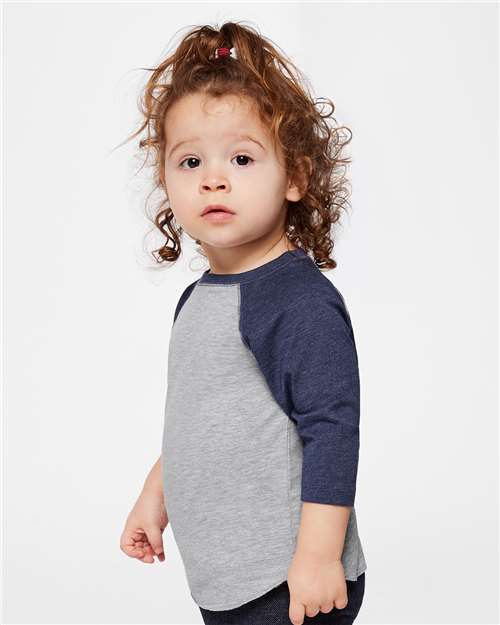 Rabbit Skins Toddler Baseball Fine Jersey Three-Quarter Sleeve Tee 3330