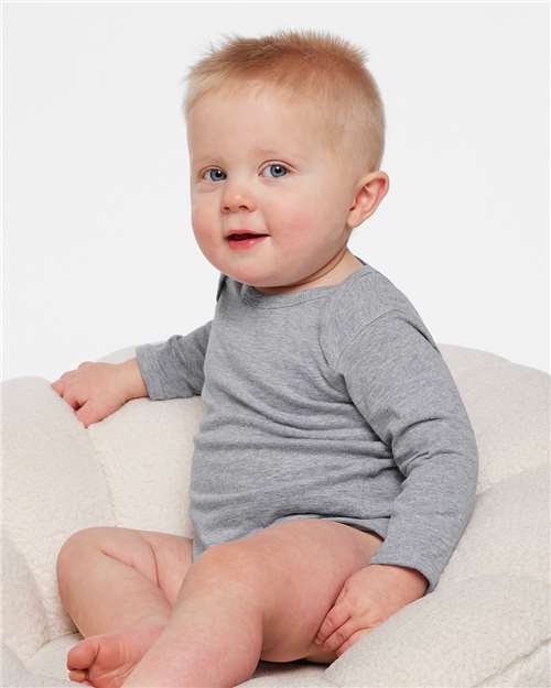 Custom Embroidered Rabbit Skins Infant Fine Jersey Long Sleeve Bodysuit 4421