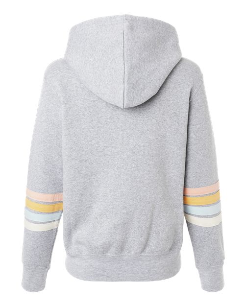 MV Sport Women's Striped Sleeves Full-Zip Hooded Sweatshirt W22732