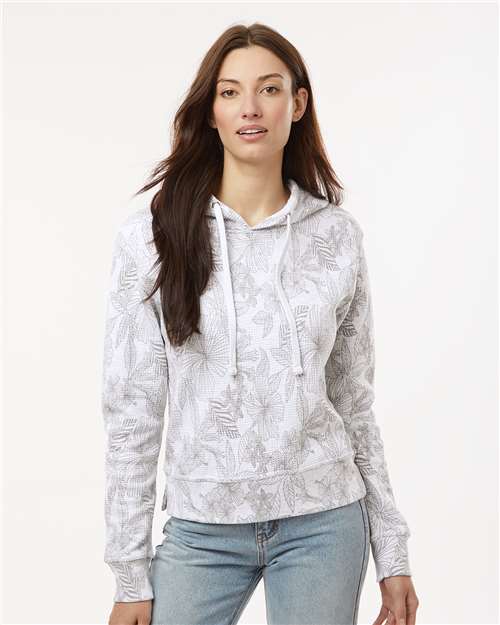 Custom Embroidered MV Sport Women's Maddie Floral Print Hooded Sweatshirt W24105