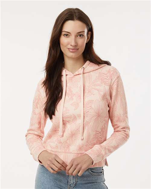 Custom Embroidered MV Sport Women's Maddie Floral Print Hooded Sweatshirt W24105