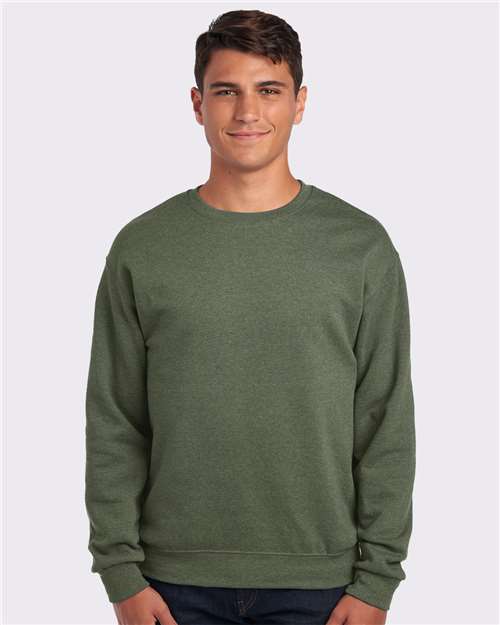 Custom Embroidered JERZEES NuBlend® Crewneck Sweatshirt 562MR Military Green Heather