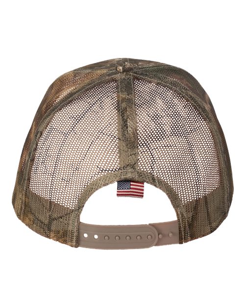Kati Camo Woven USA Flag Mesh Cap LC350M