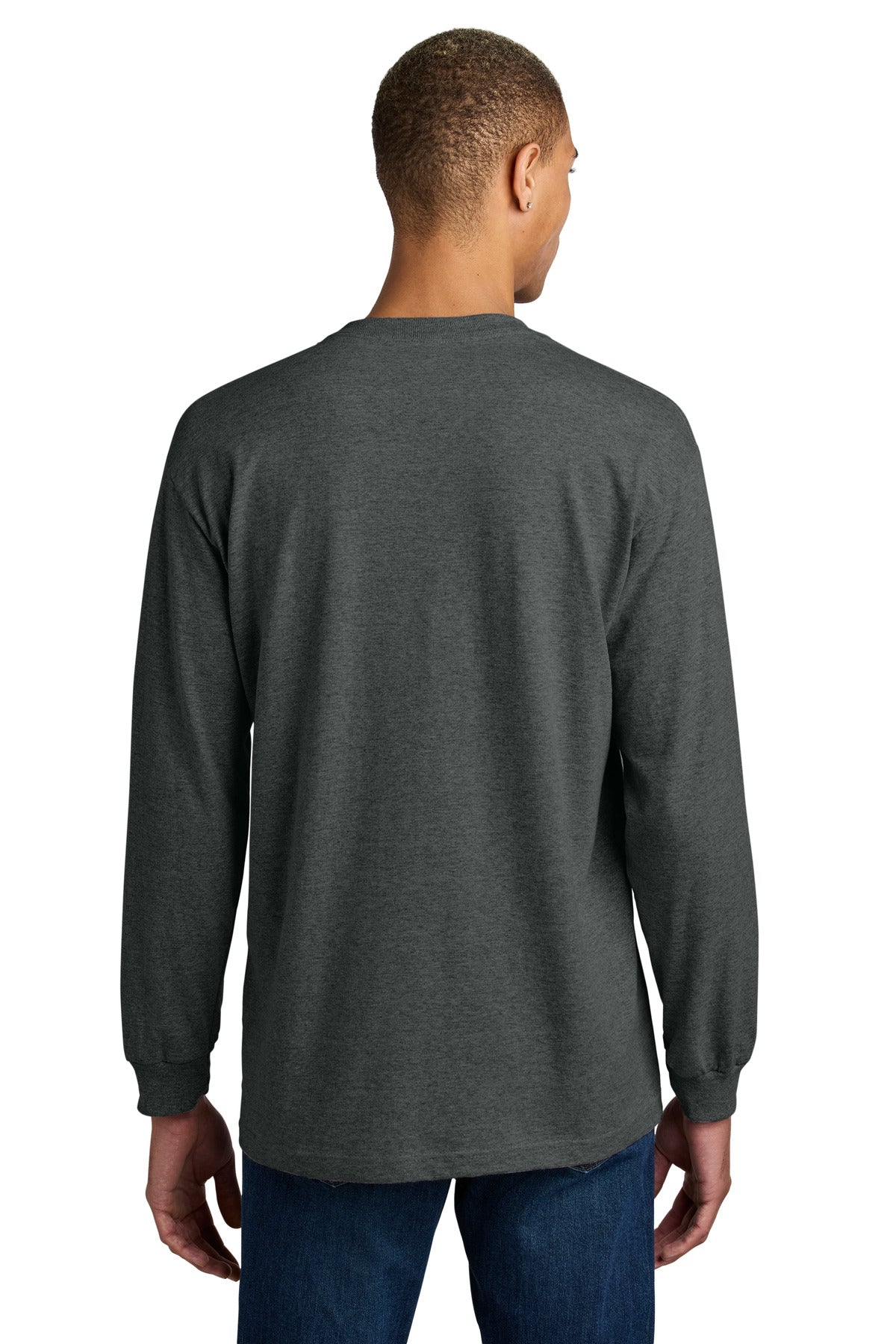 Custom Embroidered American Apparel Heavyweight Unisex Long Sleeve T-Shirt 1304,Heather Charcoal