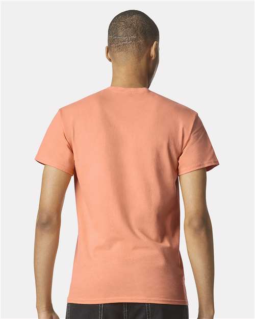 Gildan USA-Made Fine Jersey T-Shirt 5000 Tangerine Custom Embroidered Business Logo