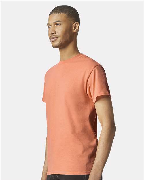 Gildan USA-Made Fine Jersey T-Shirt 5000 Tangerine Custom Embroidered Business Logo