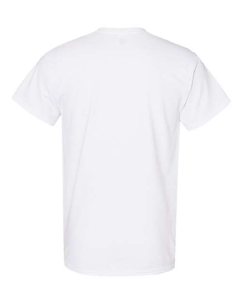 Gildan USA-Made Fine Jersey T-Shirt 5000 White Custom Embroidered Business Logo