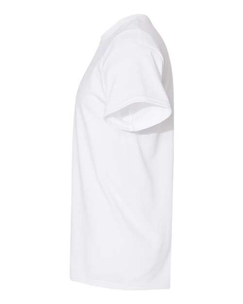 Gildan USA-Made Fine Jersey T-Shirt 5000 White Custom Embroidered Business Logo