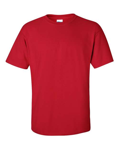 Gildan Women’s 1X1 Baby Rib Raglan Three-Quarter Sleeve Tee 2000 Cherry Red Custom Embroidered Business Logo