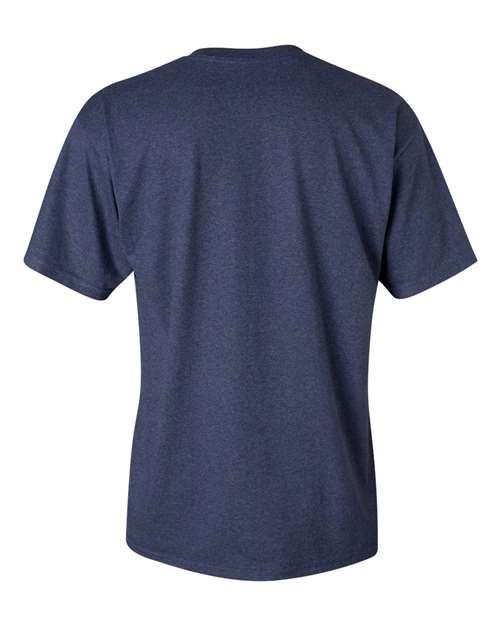 Gildan Women’s 1X1 Baby Rib Raglan Three-Quarter Sleeve Tee 2000 Heather Navy Custom Embroidered Business Logo