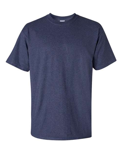 Gildan Women’s 1X1 Baby Rib Raglan Three-Quarter Sleeve Tee 2000 Heather Navy Custom Embroidered Business Logo
