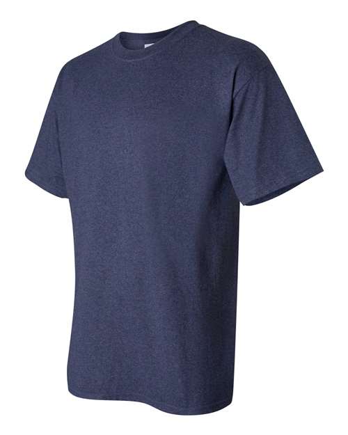 Gildan Women’s 1X1 Baby Rib Raglan Three-Quarter Sleeve Tee 2000 Heather Navy Custom Embroidered Business Logo