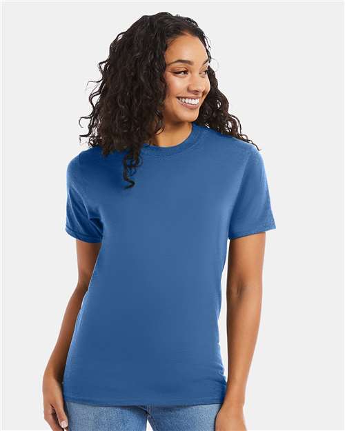 Custom Embroidered Hanes Beefy-T® T-Shirt 5180 Denim Blue