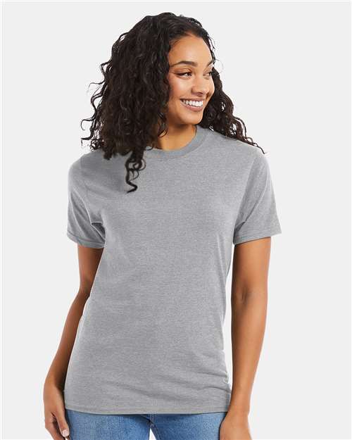 Custom Embroidered Hanes Beefy-T® T-Shirt 5180 Light Steel