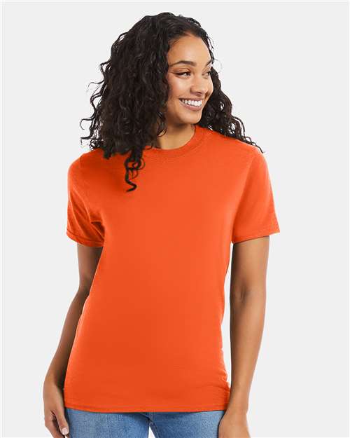 Custom Embroidered Hanes Beefy-T® T-Shirt 5180 Orange
