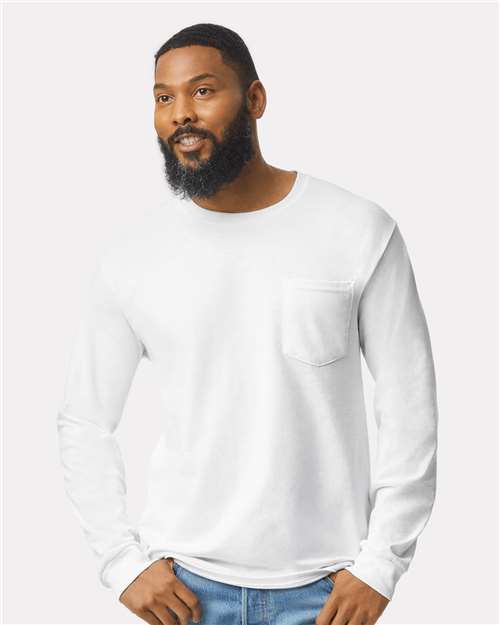 Custom Embroidered Gildan Ultra Cotton® Long Sleeve Pocket T-Shirt 2410