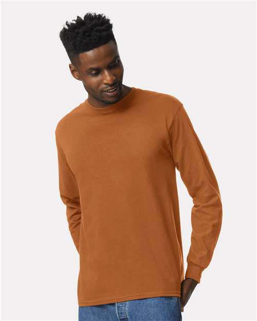 Custom Embroidered Gildan Ultra Cotton® Long Sleeve T-Shirt 2400 Texas Orange