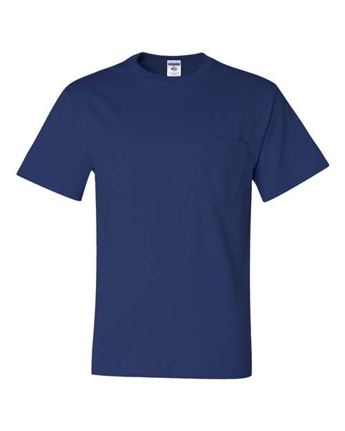 JERZEES Dri-Power® 50/50 Pocket T-Shirt 29MPR Oxford Custom Embroidered Business Logo