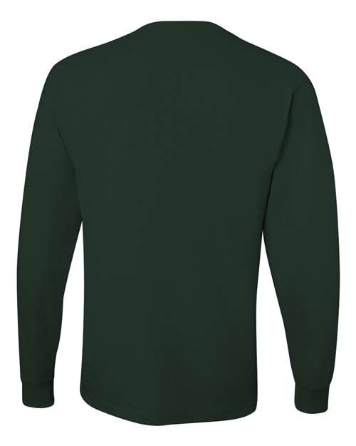 JERZEES Dri-Power® Long Sleeve 50/50 T-Shirt 29LSR Deep Purple Custom Embroidered Business Logo
