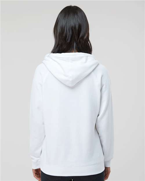 J. America Women's Sueded V-Neck Hooded Sweatshirt 8836