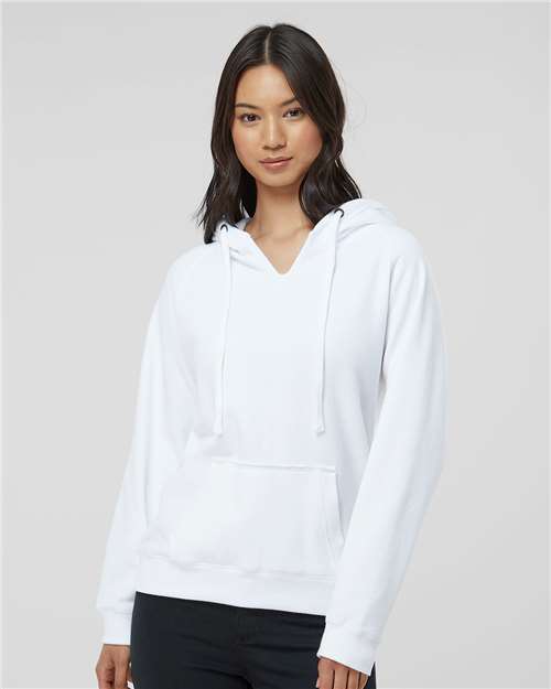 Custom Embroidered J. America Women's Sueded V-Neck Hooded Sweatshirt 8836