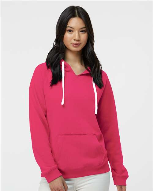 Custom Embroidered J. America Women's Sueded V-Neck Hooded Sweatshirt 8836
